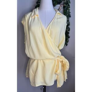 J. Jill Whisper Wrap Daylily Yellow Top sz LP